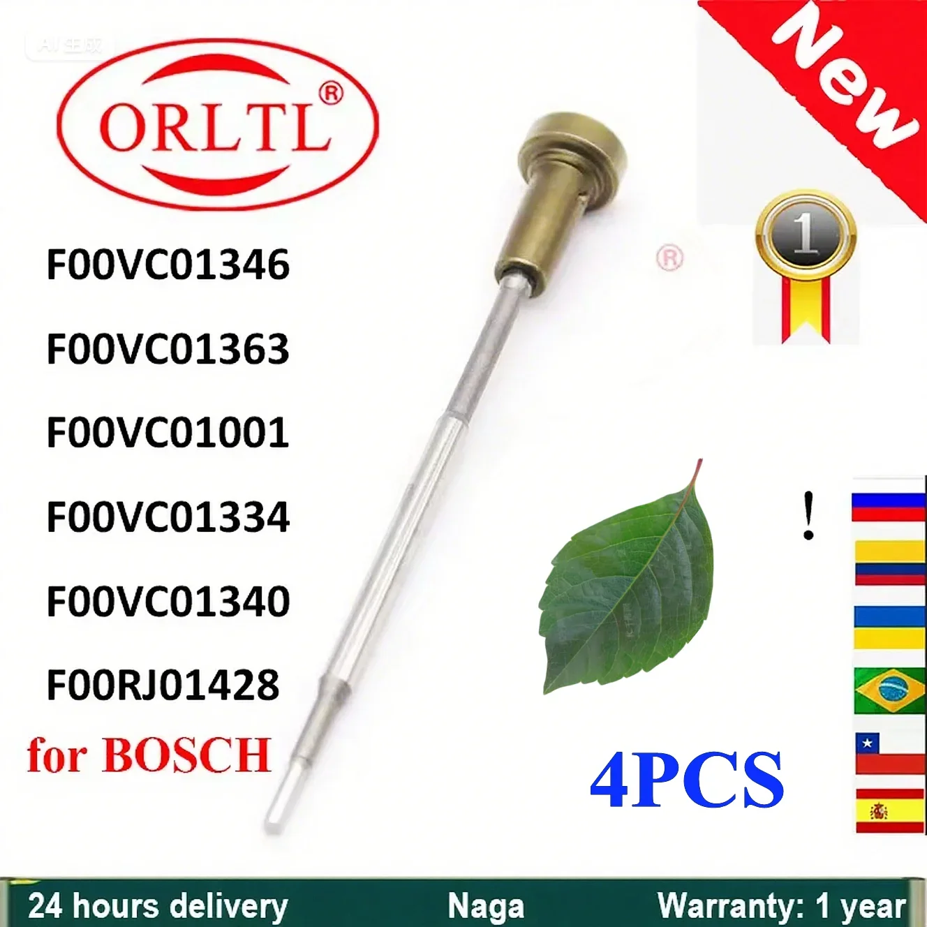 

Комплект из 4 клапанов Common Rail Control Valve Assembly F00VC01346, F00VC01363, F00VC01001, F00VC01334 для BOSCH F00VC01340, F00RJ01428