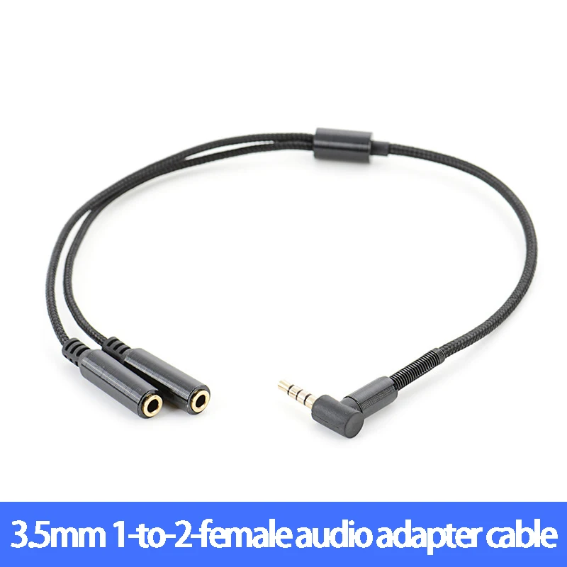 

Elbow 3.5 To 3.5 MM Mobile Phone Headset Computer Couple 1 To 2 Adapter Audio Cable 1 To 2 Converter