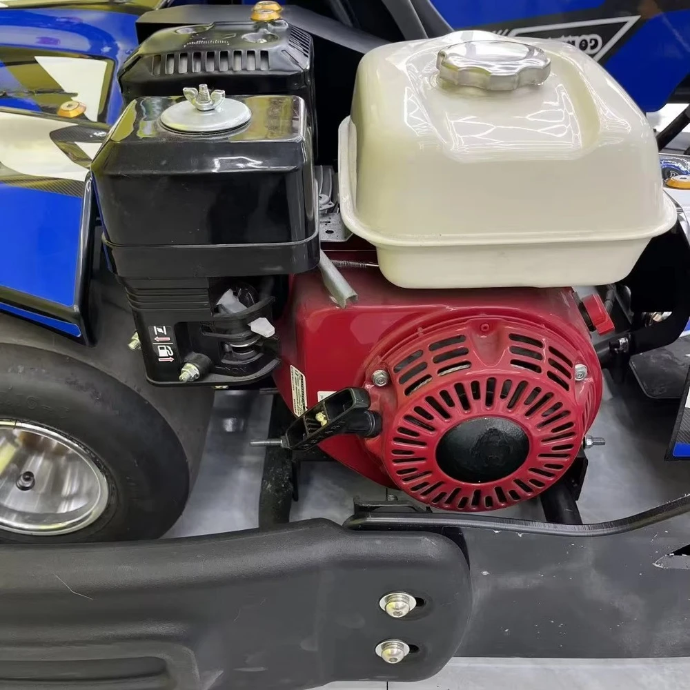 Single-Seat Track Kart Pull-start 4 Stroke 196cc Gas Engine Racing Go Kart for Adults Outdoor Karting 60KM/H Rental Kart Blue