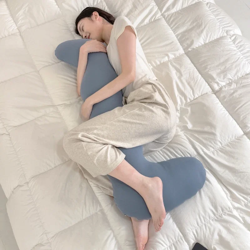 Soft Breathable Ergonomic Body Pillow All Seasons L-shaped Side Sleep Bed Pillows High Elasticity Support Multifunctional Pillow