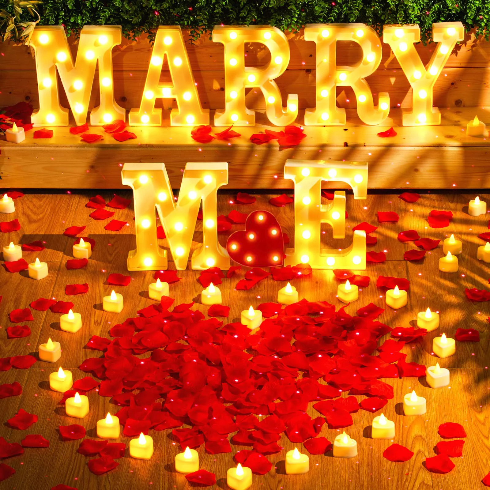 8Pcs/Set Marry Me - Marry Me Led Letter Lights Romantic Wedding Valentine's Day Decoration, Battery-Powered with Switch, Suitable for Anniversary Celebrations and Wedding Decorations, Romantic Valentine's Day, Beach Proposals, Wedding Decorations