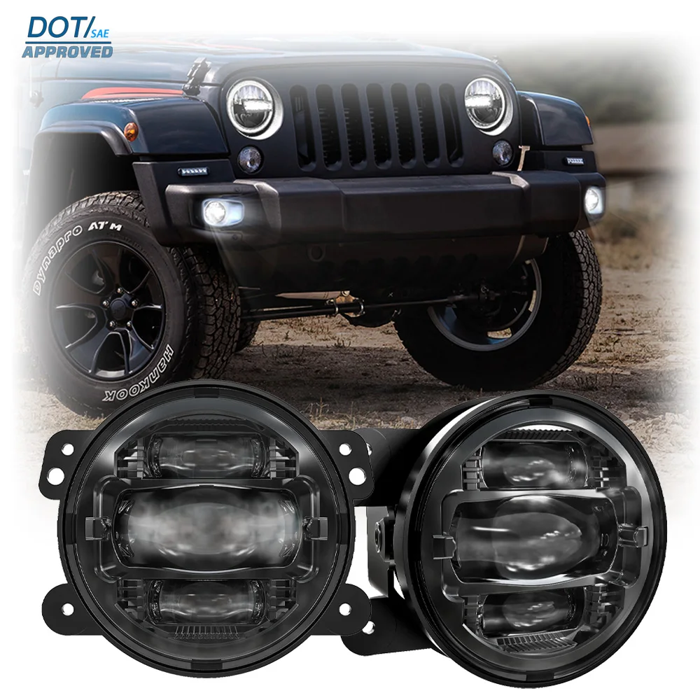 DOT LED Fog Lamp For Jeep Wrangler JK Grand Cherokee Chrysler 300 PT Cruiser Dodge Magnum Charger H11 Front Bumper Lights DRL
