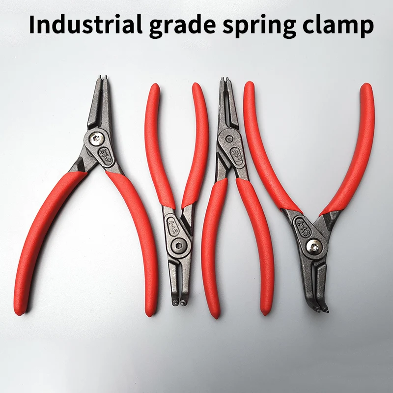 Industrial grade spring pliers Inner and outer ring remover installation tool Straight/bent pliers tips Precision spring tools