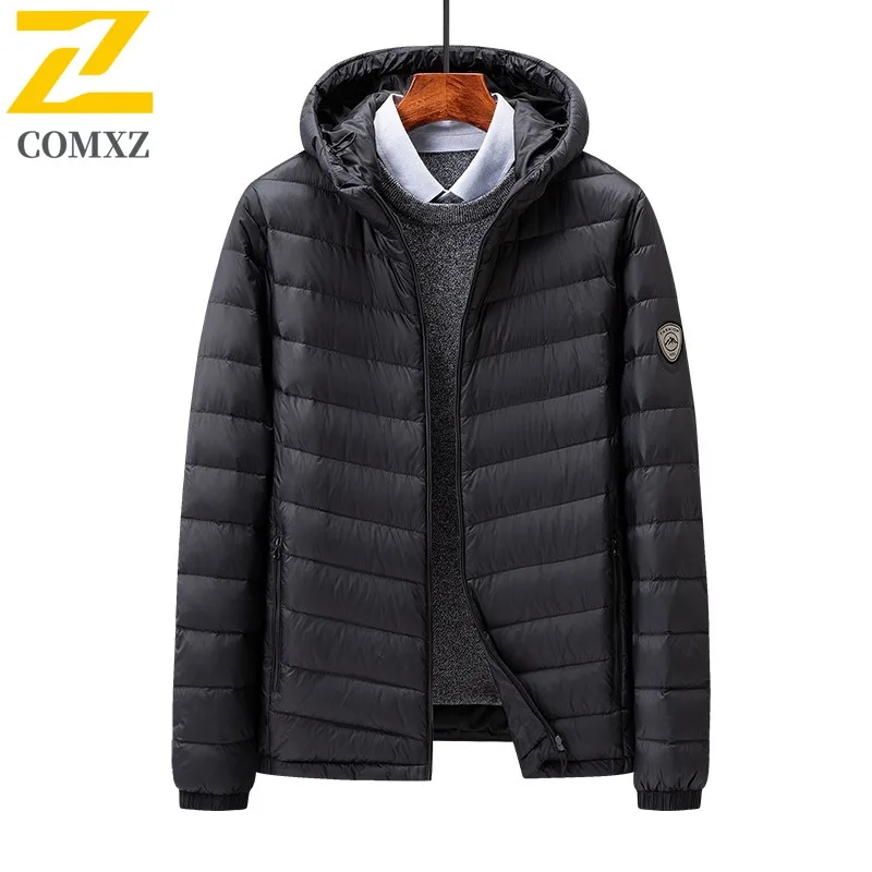COMXZ Men stand collar Puffer Jacket Korean Style Solid Color Cotton-Padded Waterproof Windproof Thermal outdoor Outerwear 2025