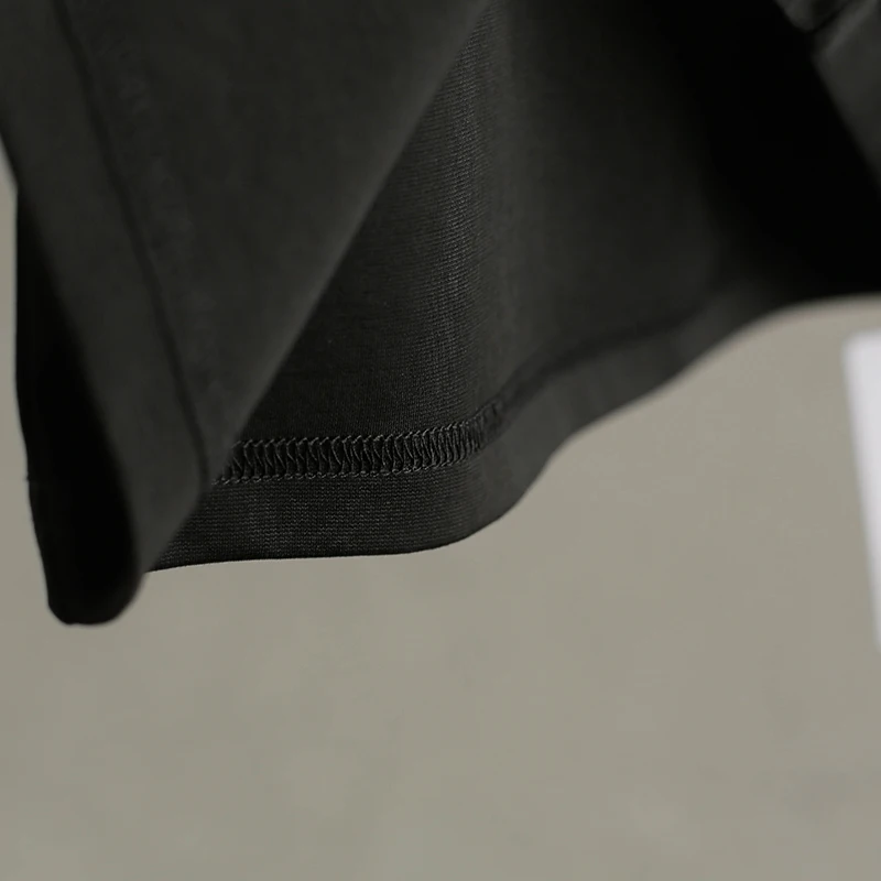 

Pure Color round Ne Simple Overhead Pleated ort Sve T-irt Summer New Women's Wear Straight Cut Cotton Polyester Span...