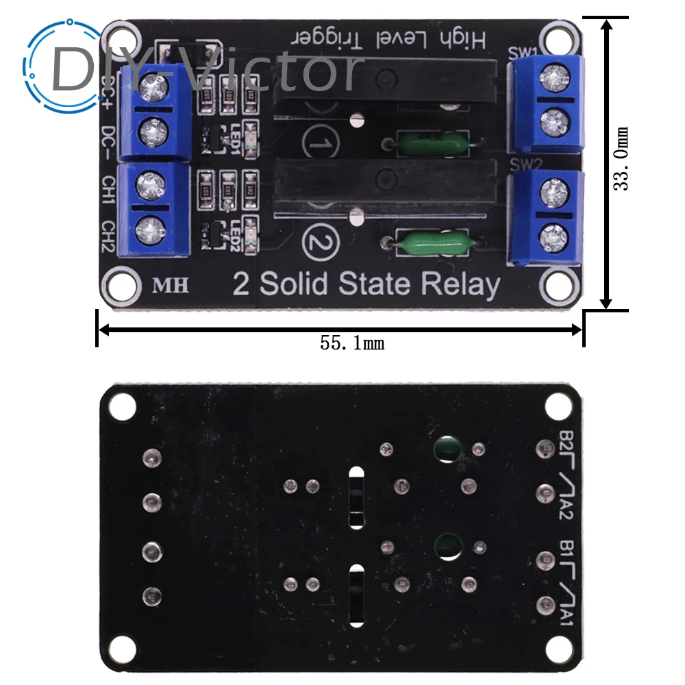 5V 1 2 4 6 Channel SSR AVR G3MB-202P 8 Way High Level Solid State Relay Module 240V 2A Output With Resistive Fuse for Arduino