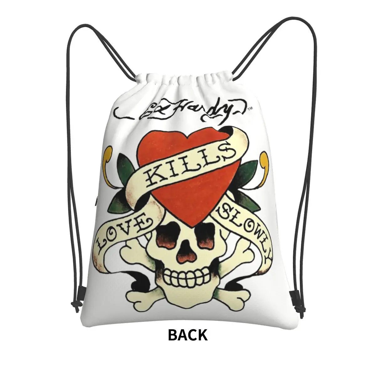 Ed Hardy Love Kills Slowly Backpacks Casual Drawstring Bags Shoes Bag Book Bags for Travel School
