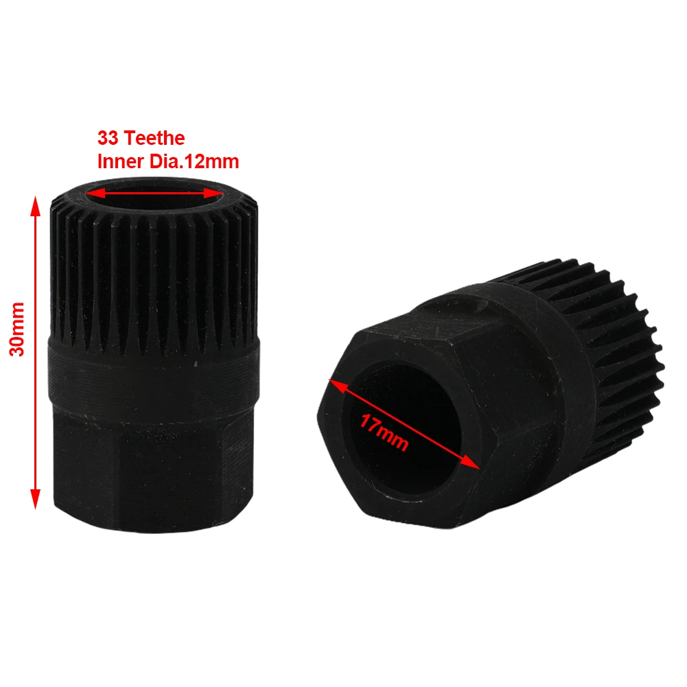 1/2pcs 33 Teeth Hexagon Generator Pulley Removal Tool Alternator Clutch Free Wheel Pulley Removal Tool Car Accessories