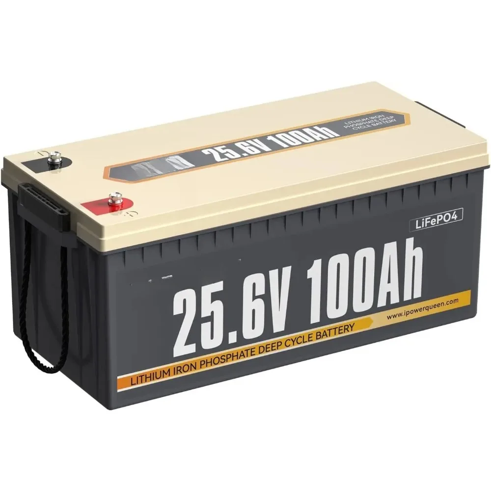 

24V 100Ah LiFePO4 Battery 2.56kWh Deep Cycle Lithium Battery with Longer Runtime, 100A BMS, 4000-15000 Cycles,, Customized