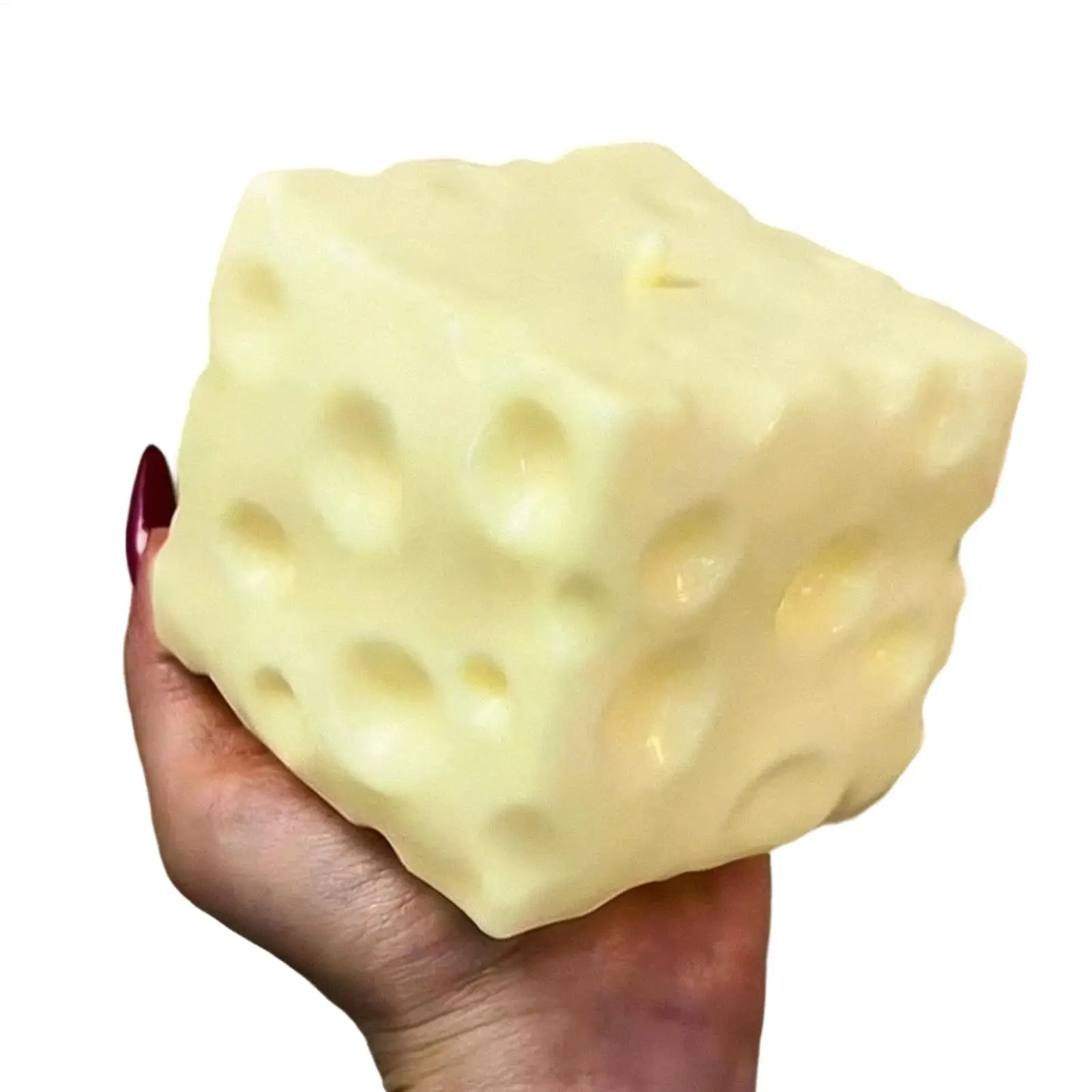 

Jumbo Cheese Cube Stress Ball Big Cheese Shapeable Squeeze Ball Non-Bounce Fidget Toy ASMR Sensory Anti-Stress Festival Gift