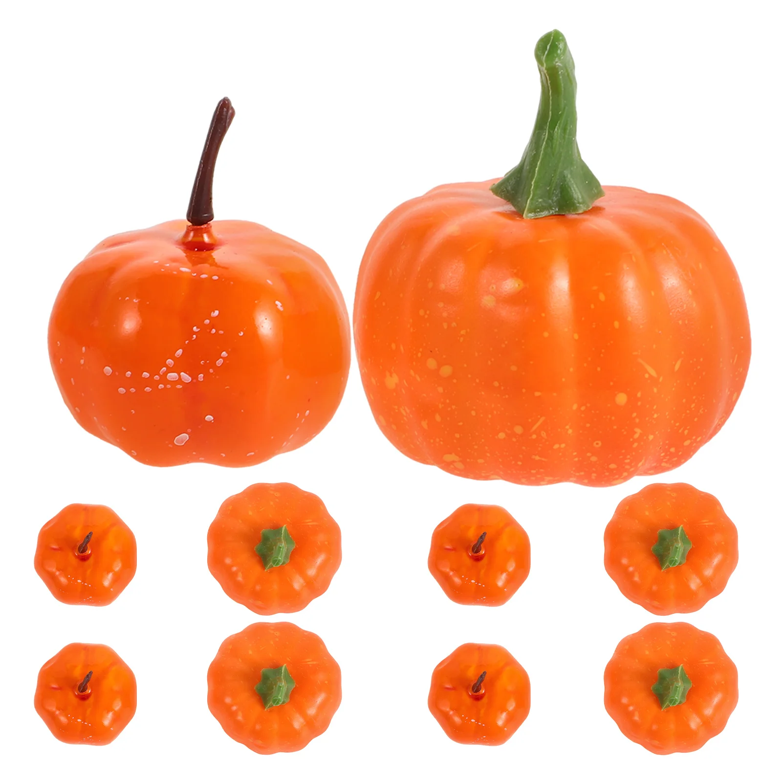 

12 Pcs Household Simulated Pumpkin Ornament Halloween Decorations LED Decorative