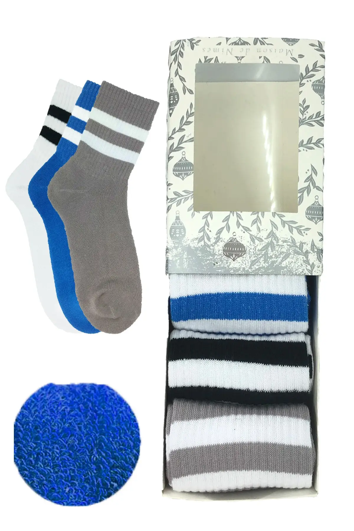 

Unisex Winter Terry Loop Sports Cotton Socks 3 Colors Gray Blue White, Daily Use. Free shipping.