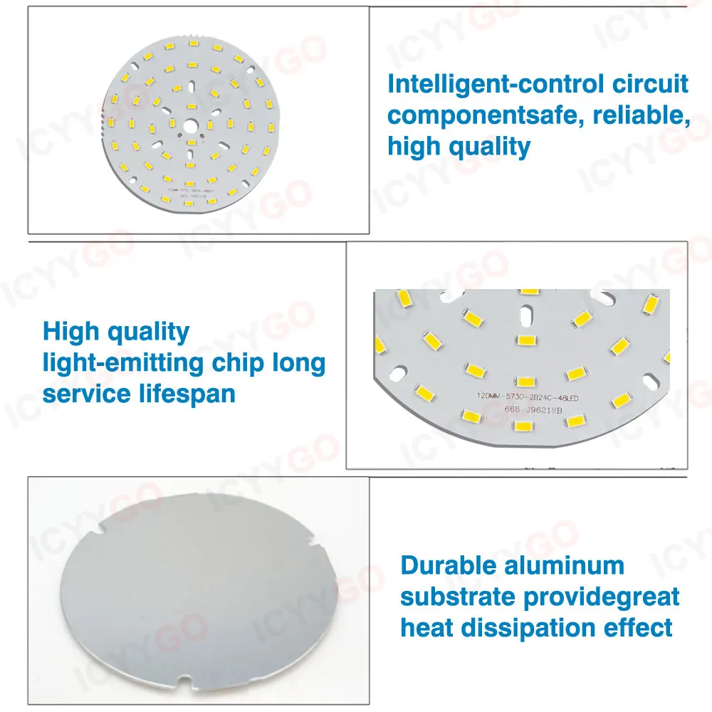 SMD5730 LED PCB light Source Round Light Panel 15W 18W 24W 100MM 120MM DIY Light Bulb Modification Light Panel Accessories