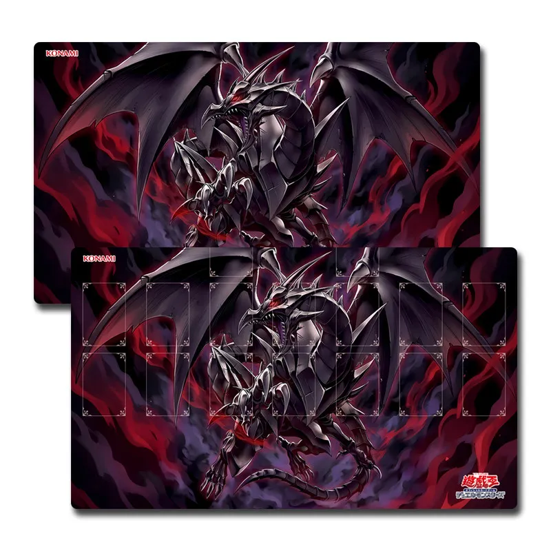 Yu-Gi-Oh! 600x350mm Red-Eyes Beyond Black Dragon OCG Battle Mat 2mmStitched Edge Single Duel Disk Rubber Board Game Card Mat Toy