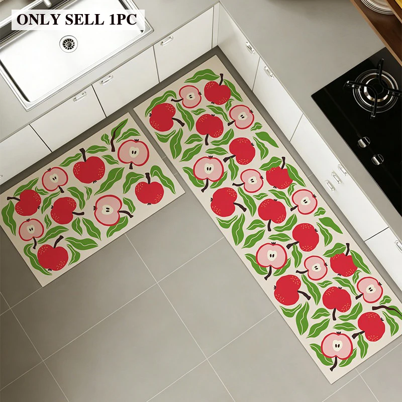 Kitchen Rug PVC Waterproof Non-slip Oil-proof Floor Mat Pear-shaped Carpet Long Strip Rugs American Style Home Decoration Ковер