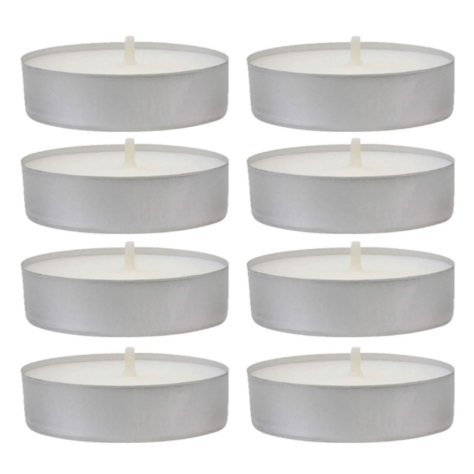 Mini Tealight Candles Set Unscented Decorative Tea Candles Paraffin Wax Warm Aluminum Tins Smokelss 100 Packs for Celebrations