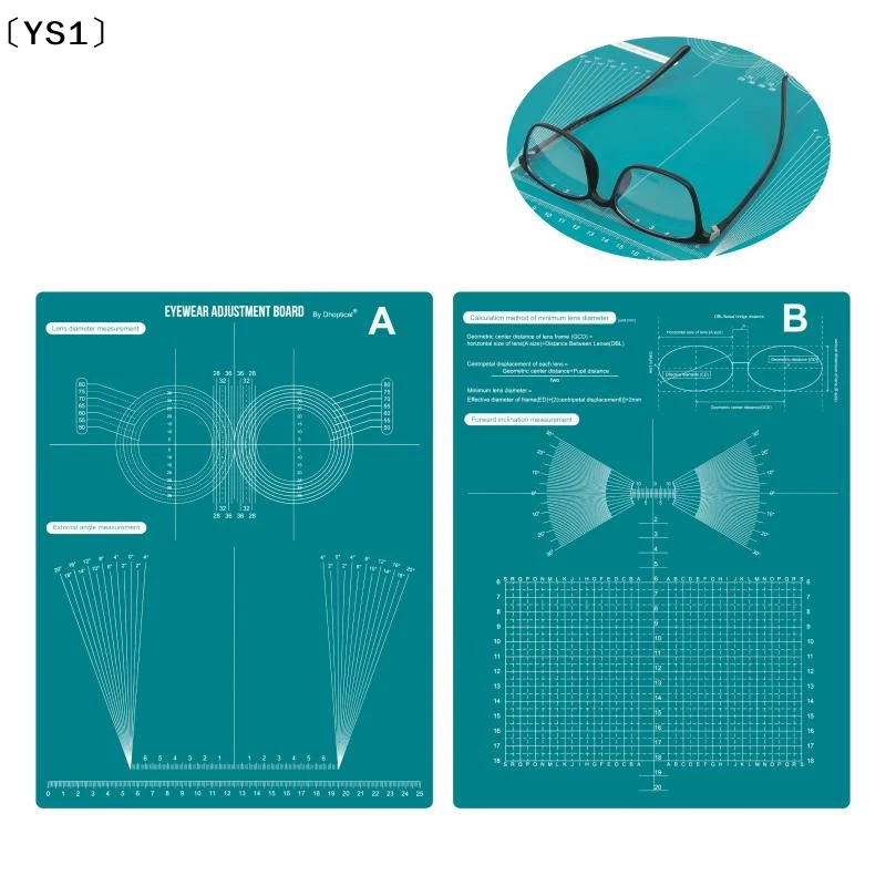 〔YS1〕Glasses Frame Adjustment Lens Diameter Measurement Plate Accessory Glasses Progressive Lens Repair Tool