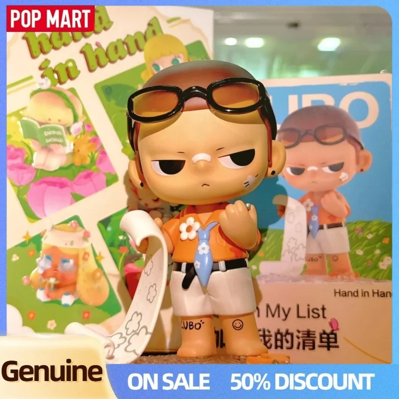 Genuino pop mart mano nella mano serie scatola misteriosa Skullpanda Dimoo Crybaby figurine collezione decorazione scatola cieca giocattolo regalo