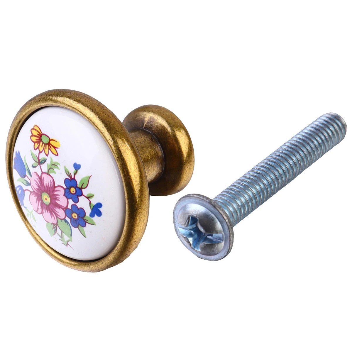 

4pcs Blue Flower Ceramic Drawer Knobs Durable Pull Handle For Cabinet Door Wardrobe Closet Cupboard Bathroom Kitchen Furniture