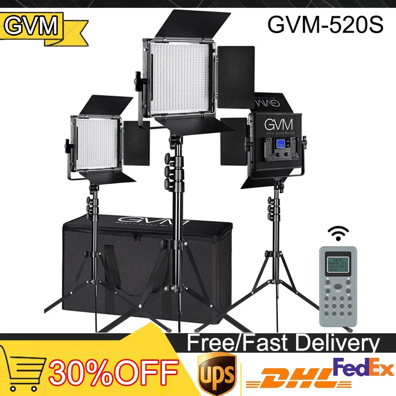 

GVM 520S Led Video Light Kit w Memory Button Function CRI 97 Photography Lighting for Studio Portrait /Video Shooting Interview