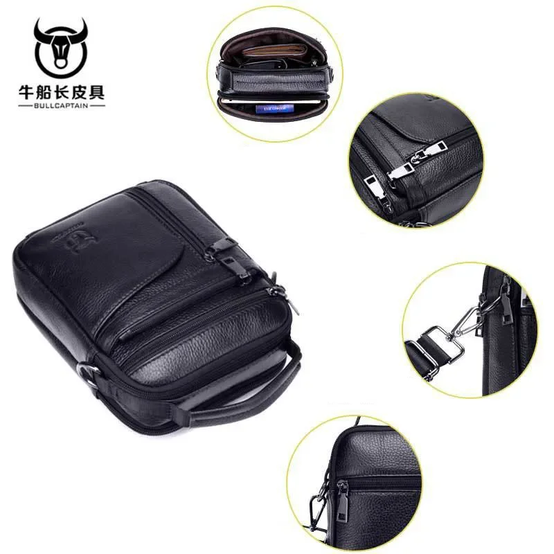 New Men Bag Handbag Genuine Leather Man Brand Crossbody Shoulder Bag Small Business Bags Male Messenger Leather Bags