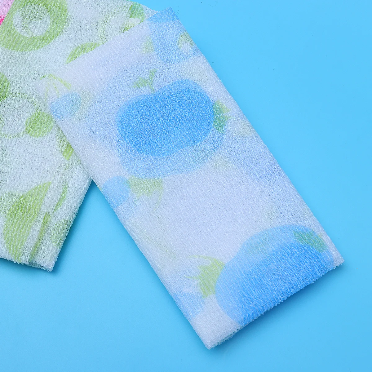 

3Pcs Long Strip Exfoliating Bath Towel Nylon Back Scrubber Shower Tool for Deep Cleaning Green Blue Pink Printing Shower Towel