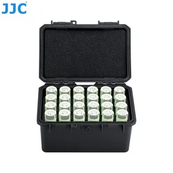 JJC 18650/21700 Battery Case 20 slots 18650 Battery Holder Container IP67 Water-Resistant and Shockproof Battery Protection Case