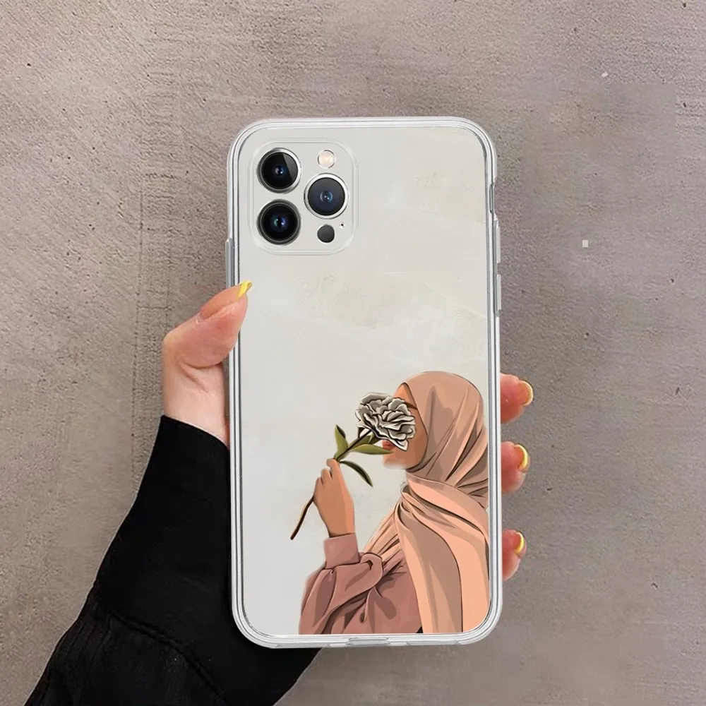 Muslim Arabic Hijab Girl Phone Case For IPhone 14 11 12 13 Mini Pro XS Max Cover 6 7 8 Plus X XR SE 2020 Funda Shell