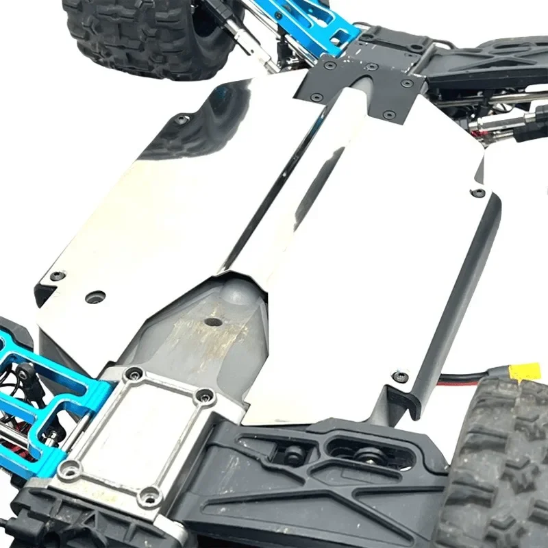 MJX Hyper Go 10208 V1 V2 هيكل من الفولاذ المقاوم للصدأ درع الحرس حماية حامي لوح التزلج 1/10 RC قطع غيار السيارات