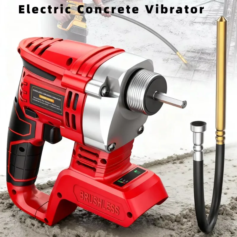 For  18V Battery Powered 600W Brushless Concrete Vibrator - 6000 RPM Portable Cement Compactor