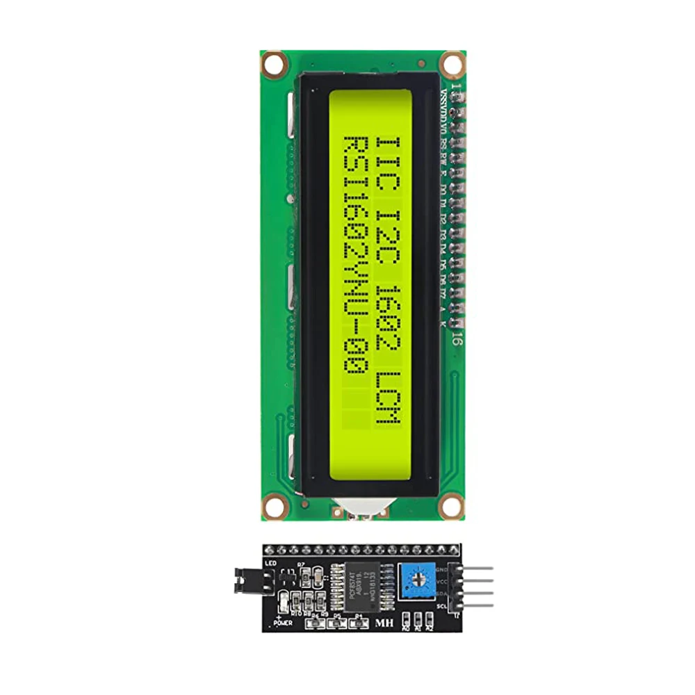 LCD1602 LCD 1602 Module Blue / Green Screen 16x2 Character LCD Display PCF8574T PCF8574 IIC I2C Interface 5V for Arduino