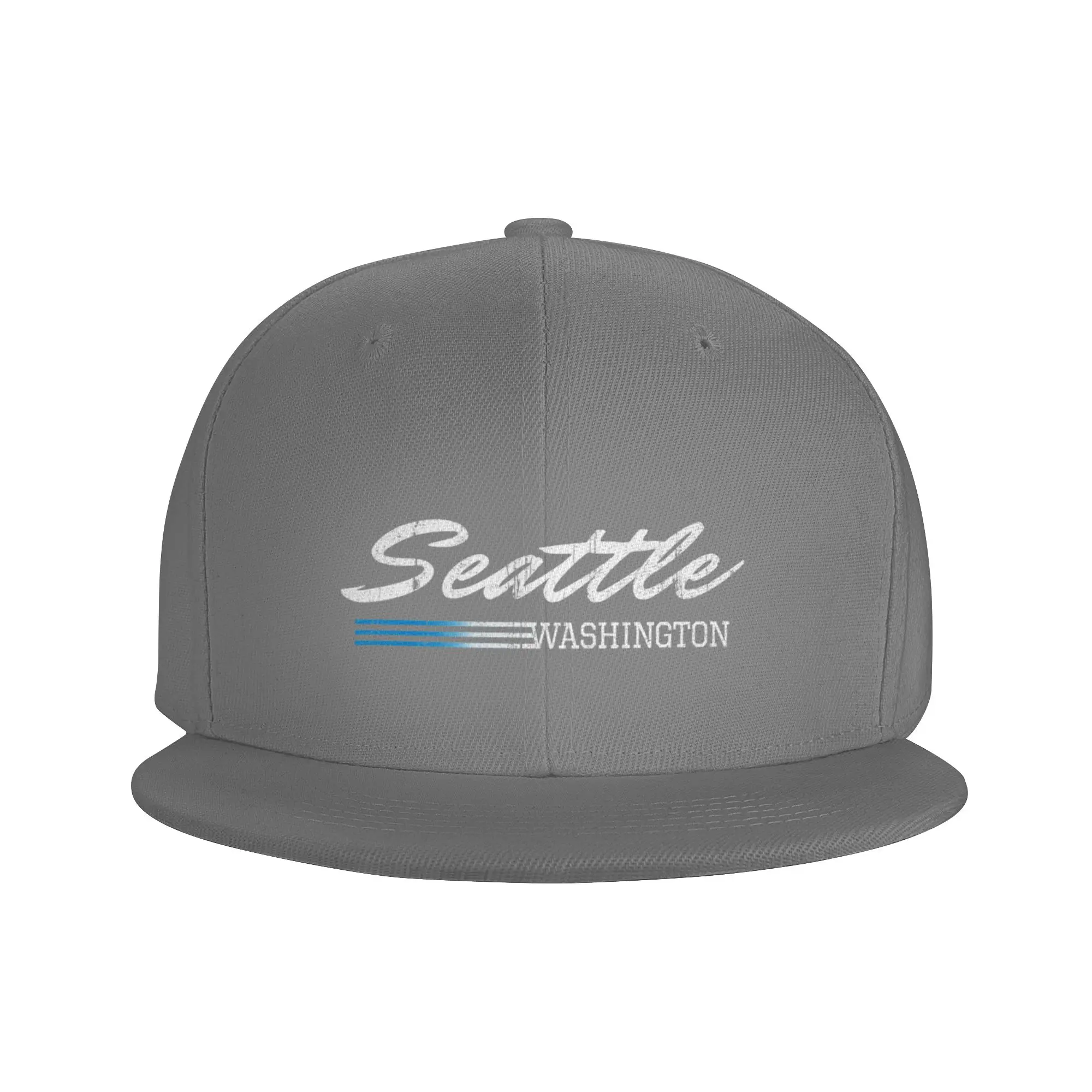 Fashion Seattle Washington City Colors Flat Brim Sun Hat  Structured Fit Baseball Caps