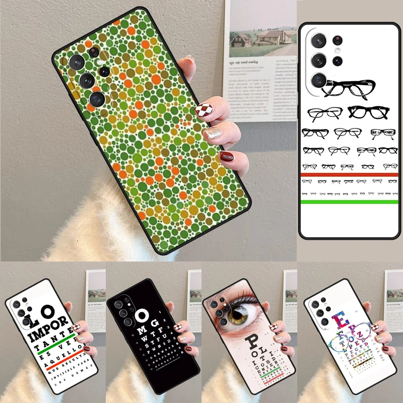 

Модный чехол для телефона Vision Test Chart для Samsung Galaxy S24 S25 Ultra S21 S22 Ultra S10E Note 10 Plus Note 20 FE S23