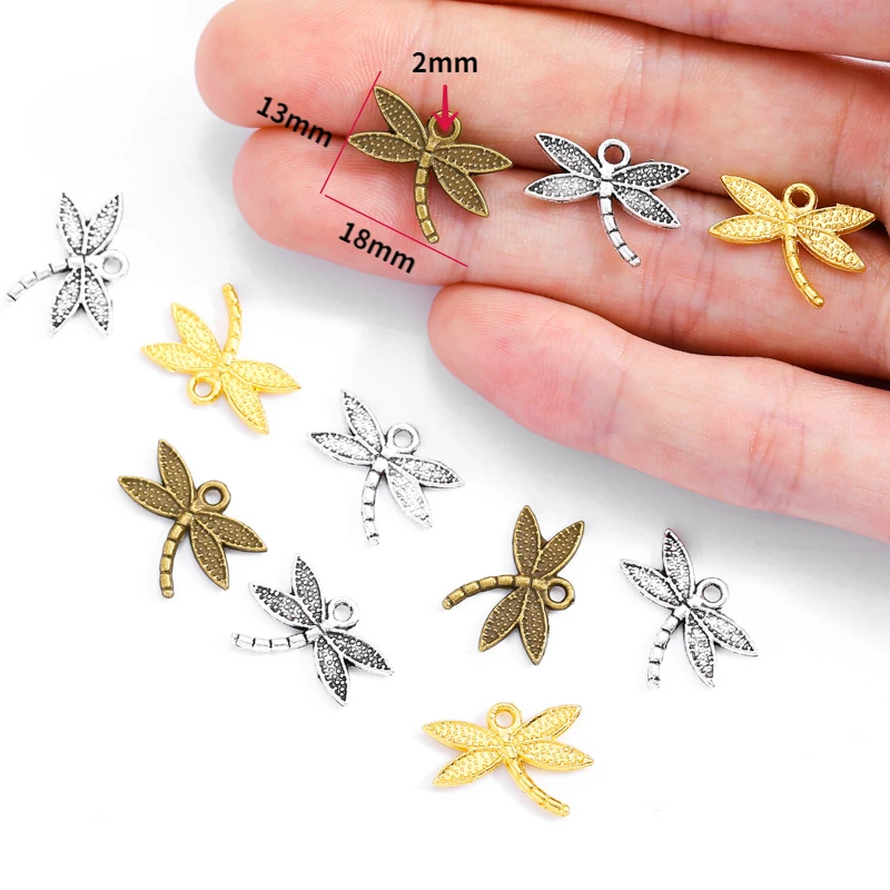 35pcs 18*14mm gold color dragonfly Alloy charms pendant fit necklace bracelet diy Pendants for jewelry making D229 image 3