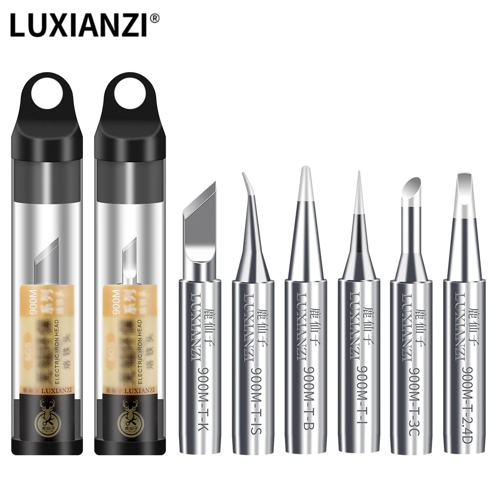LUXIANZI 1pcs Lead Free Soldering Iron Tips Copper 900M Tip Soldering BGA Welding Tips K/1.5K/SK/3C/B/IS/I/2.4D SGS High Quality