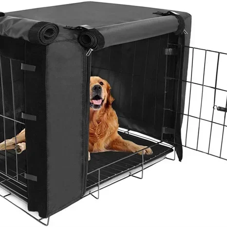 Factory Direct Sales Black Rectangle Oxford Kennel Cover with Waterproof