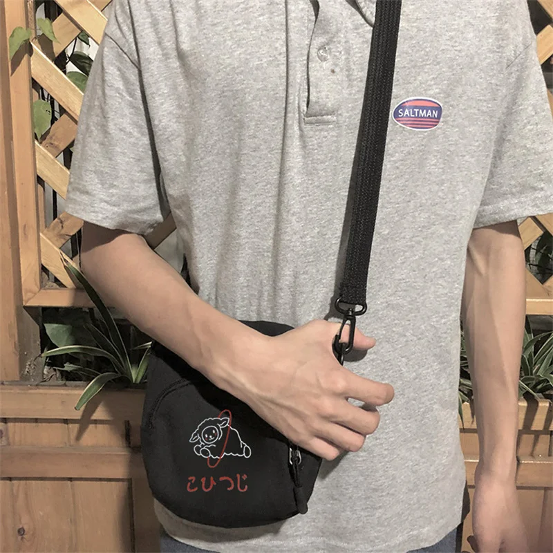 Nowe japońskie damska torba Crossbody z tkaniny Anime nowa koreańska torba na Mini na ramię z prostego mała torebka na telefon