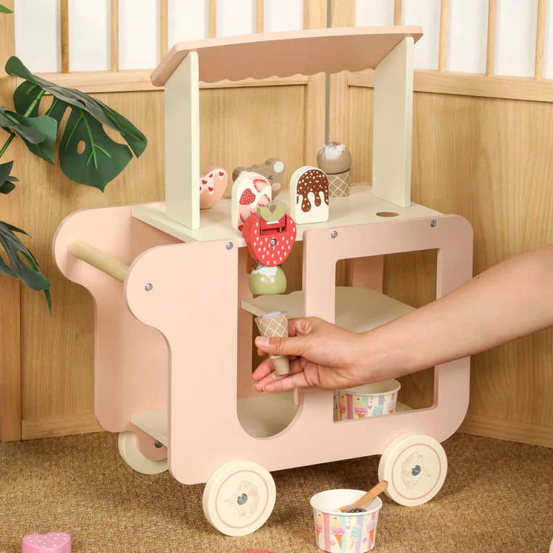 Children's play house ice cream cart toy girl candy ice cream cart ice cream machine baby set 3-6 years old