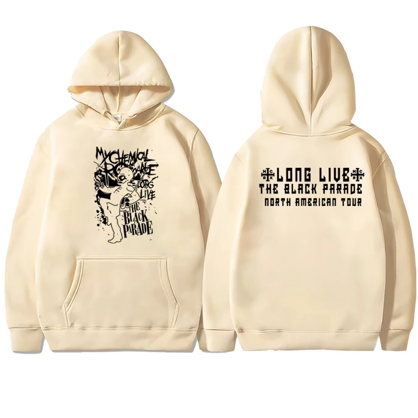 New in My Chemical Romance Band Tour 2025 Double Sided printed Hoodie Men women vintage punk streetwear Unisex Fleece Sweatshirt