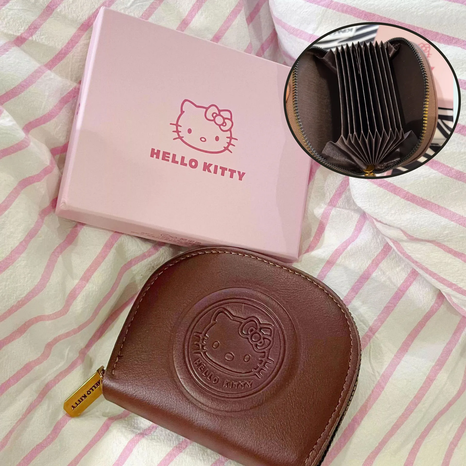 Mulheres couro do plutônio crédito 11-slot titular do cartão bonito vintage olá kitty carteira mini caso de cartão de identificação saco de armazenamento portátil bolsa de moedas