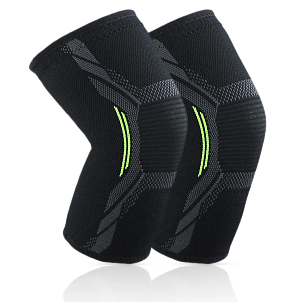 2PCS High-Elastic Compression Knee Sleeves,Breathable Supportive Knee Braces with Reinforced Knee Pad,Gym Sports Knee Support