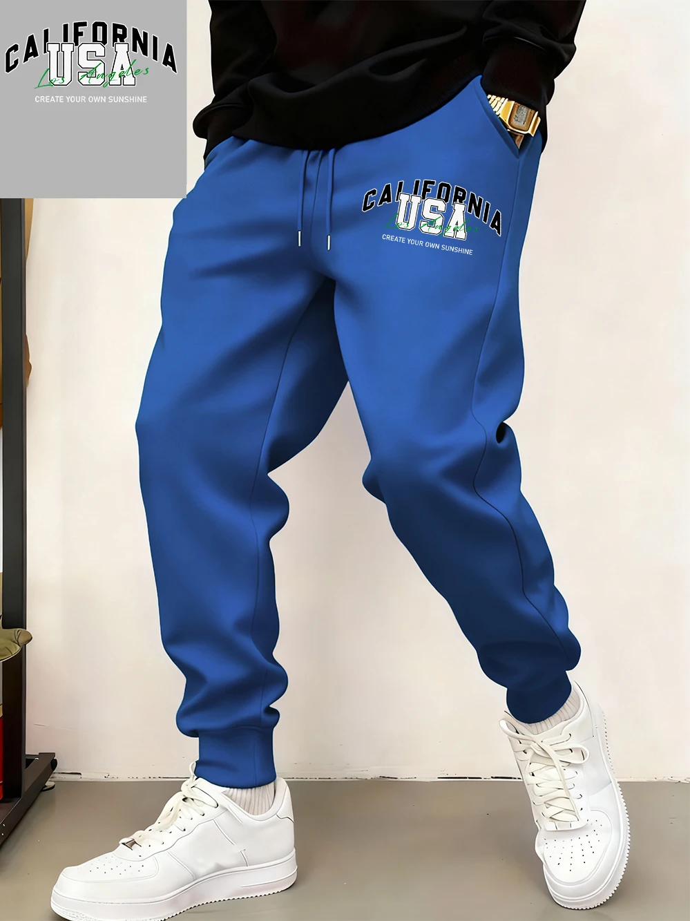 

Спортивные штаны с принтом California, США, мужские повседневные брюки для бега с карманами, зимние флисовые теплые брюки большого размера, базовая мужская уличная одежда