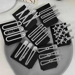 FANYIN 3pcs/set Silver Metal Geometric Hair Clip Barrettes Simple Hair Claw Make Up Hairpin for Women Girl Hair Accessories