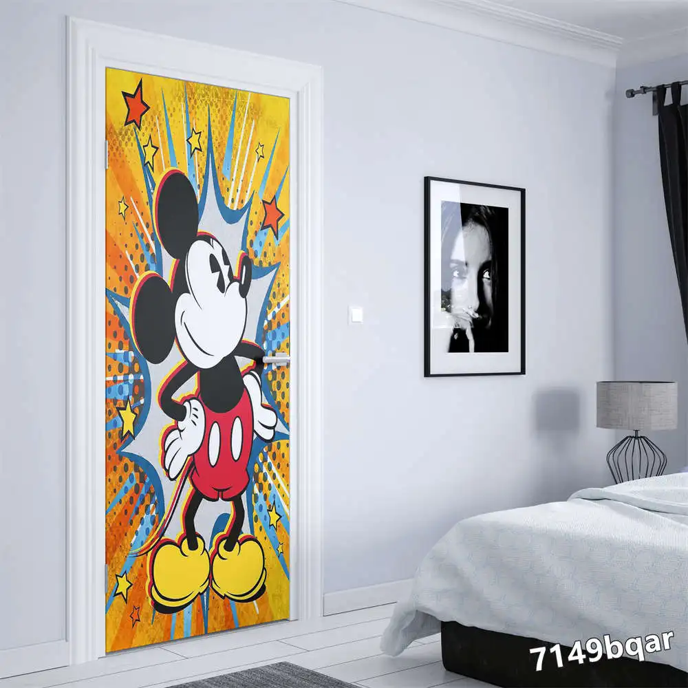 Disney abstract graffiti Mickey mickey mouse Door sticker Home decoration Aesthetic Kids Room door decoration Wall Sticker