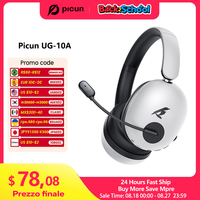 Picun UG-10A Gaming Wireless Headphone with Mic Over-Ear Headset 56dB Bluetooth 6.0 40mm Driver 2.4G/Wireless/Cable Earphones