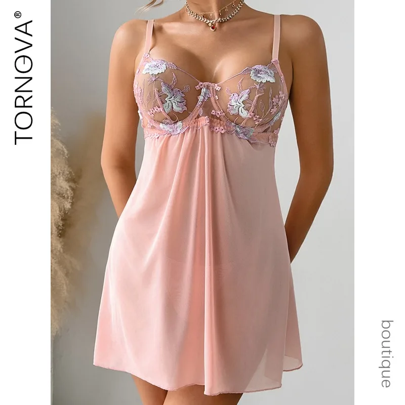 

Tornova сексуальная юбка для сна, трусики, тонкая модель, вышивка, цветочный прозрачный тонкий кружевной комплект с глубоким вырезом, интересный милый романтический комплект