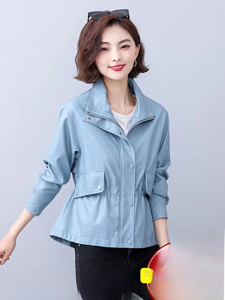   Ning 本革ジャケット レディース ショートスリーブ 2025 新作 春秋 スリムフィット シープスキンコート ジッパー開閉 ロングスリーブ