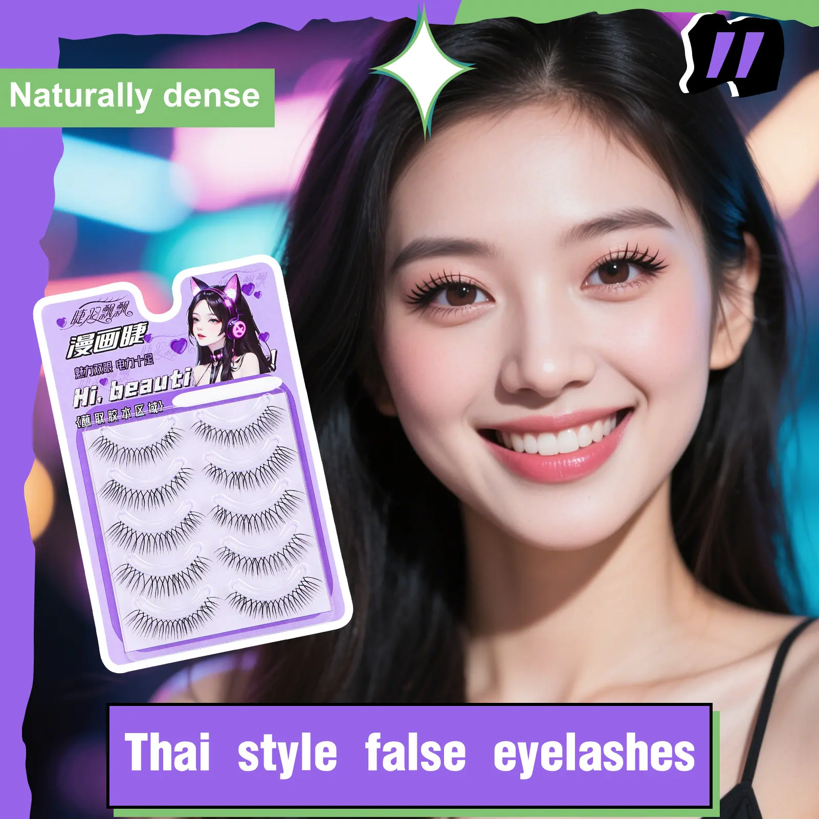 Full Strip One-Piece False Eyelashes Clear Band Anime Manga Lashes Perfect For Professional Makeup Salon