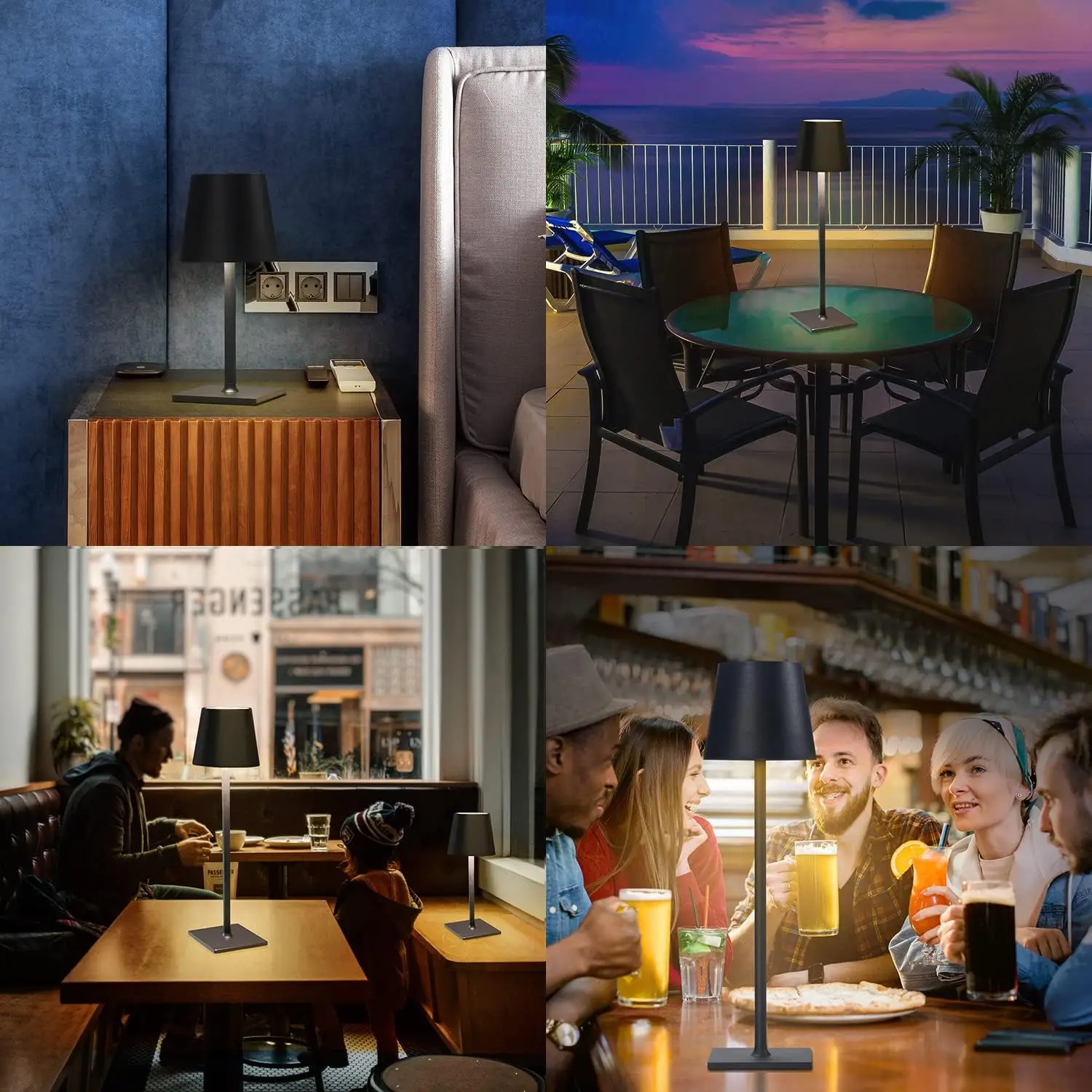 Cordless LED touch table lamp USB rechargeable table lamp dimmable suitable for bar restaurant atmosphere hotel bedroom coffee s image 6