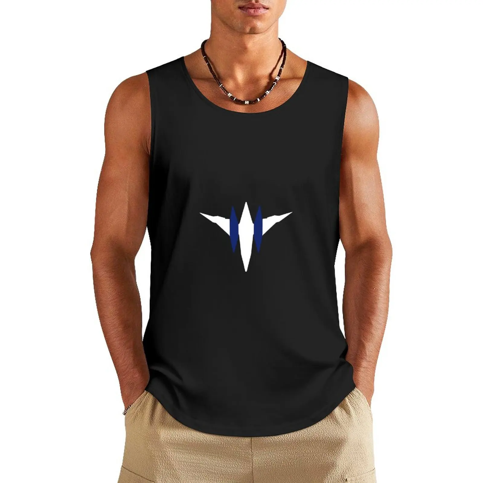 Minimal Arwing (White and Blue) Tank Top Men gym sportswear Men's clothing brands gym Men's t-shirts Sleeveless top